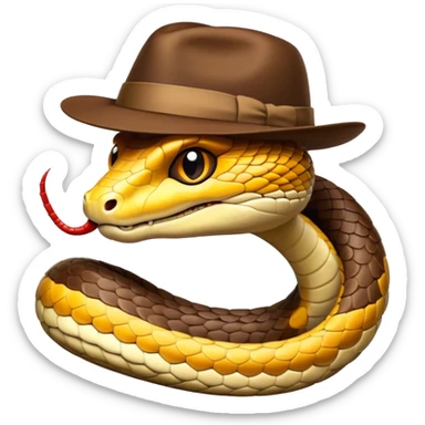 Snake wearing a fedora  sticker