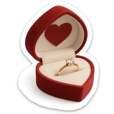 love-themed ring box with heart sticker