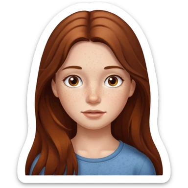 kahverengi uzun saçlı kız sticker