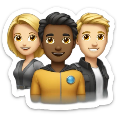3 great data heros, 2 females, 1 male sticker