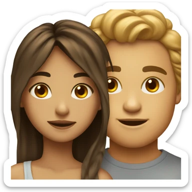 A beautiful girl with a beautiful boy sticker