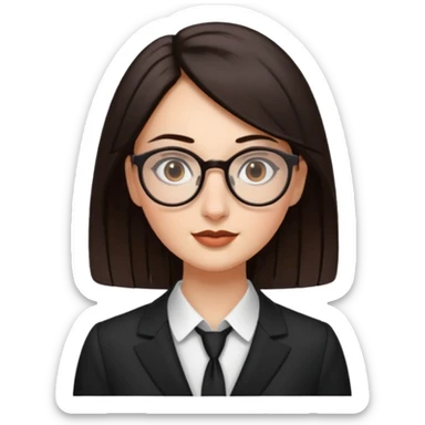 pria tinggi dengan menggunakan pakaian formal memakai kacamata bulet hidung mancung, berambut hitam namun agak coklat sticker