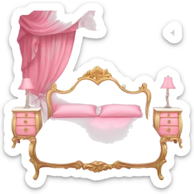 pink rococo bed sticker