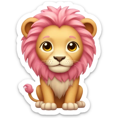 Pink Chibi Cartoon Lion sticker