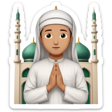 A person praying in Islam religion  make it a 2d pls sticker