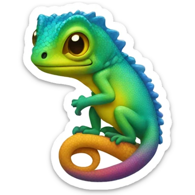 camaleón de diferentes colores sticker
