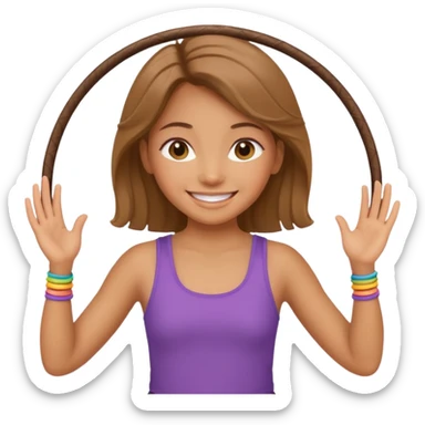 girl with 2 hula hoops sticker