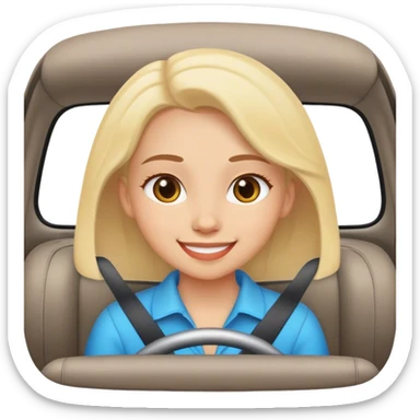 smiling girl in car interior sticker
