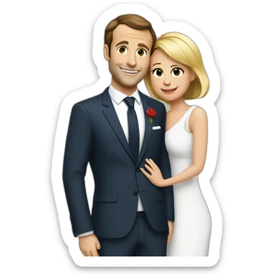 macron tombe amoureux d'une momie sticker