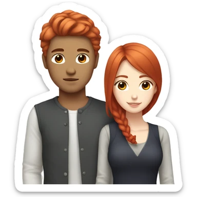 Korean male dating white girl with red hair sticker