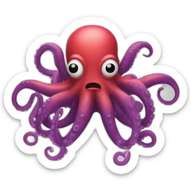 Evil octopus plugs in sticker