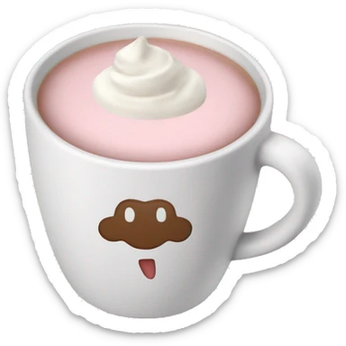 Light pink hot chocolate cup sticker