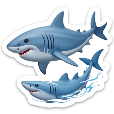 Requin avec trois chaussures nike bleu sticker