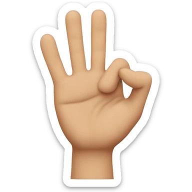 indicator and thumb solo and the rest 3 fingers together sticker