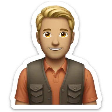 casual male portrait in vest sticker