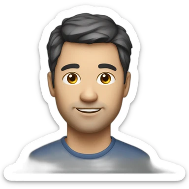 software engineer guy, 40 years old, still looks young with dark short hair sticker