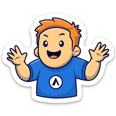 screaming IT guy wearing an Atlassian Jira t-shirt, cartoonish sticker sticker