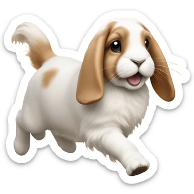 Orange holland lop running away sticker