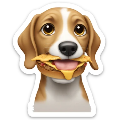 a dog eating a meal sticker