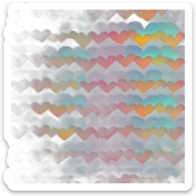 rainbow hearts pattern sticker