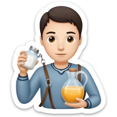 Salt Jug with leash in hand sticker