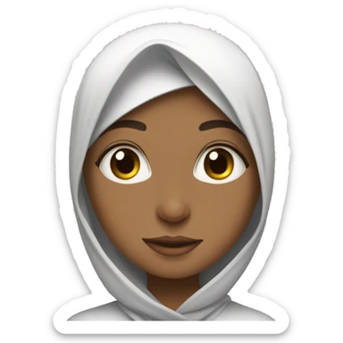 White Muslim girl with flowers  sticker