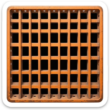 Rusting Metal Grate, seamless, top down perspective, in the style of gritty realism sticker