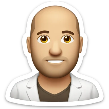 overweight italian business man, with brown buzz cut and a stubbled beard. sticker