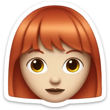 pale girl with red hair and bangs looking alternative sticker