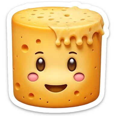 Cheese with a toupe on its head sticker
