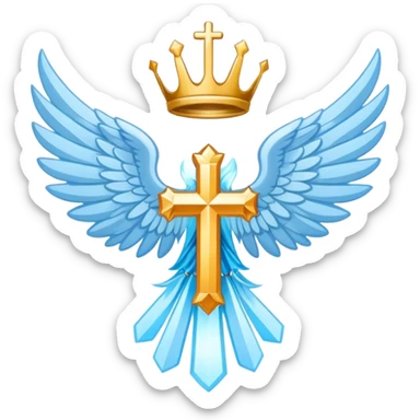 wings emblem holy saint light blue sticker