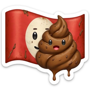 Make a Indonesian flag but there's poop inside the flag sticker