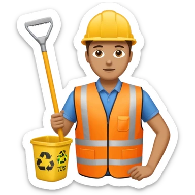 Waste Management, safety vest, trash picker sticker
