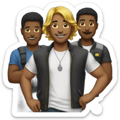 Man with homies  sticker