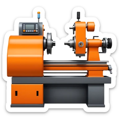 Orange-colored CNC lathe machine sticker