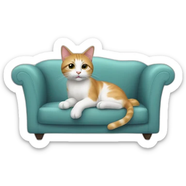 Un chat sur un canapé sticker