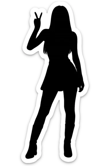 Blackpink idol silhouette, no background sticker