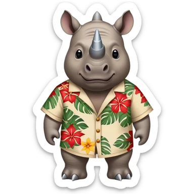  Rhino wearing a Star Wars themed Hawaiian shirt  sticker