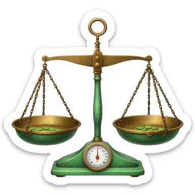 ,ancient Scales with Green Pans, sticker