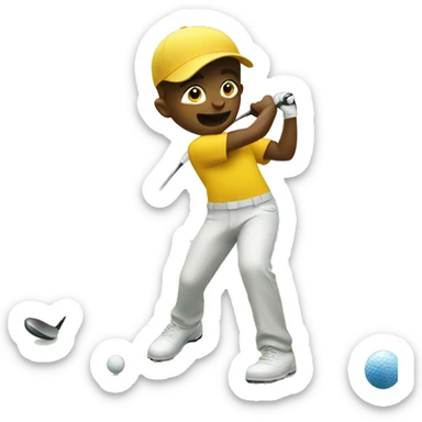 summer olympics boy golfing sticker