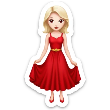 white conservative woman in full red dress sticker