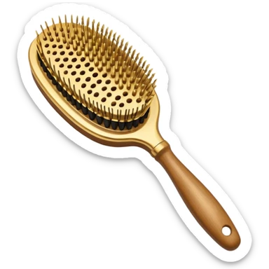 golden hair brush sticker