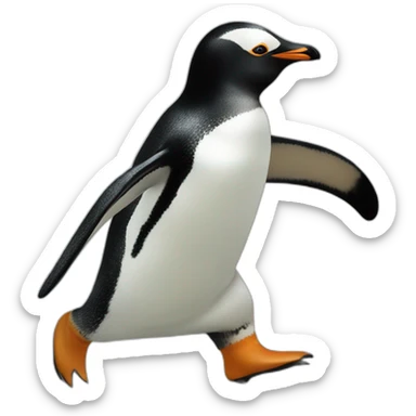penguin escaping a zoo sticker