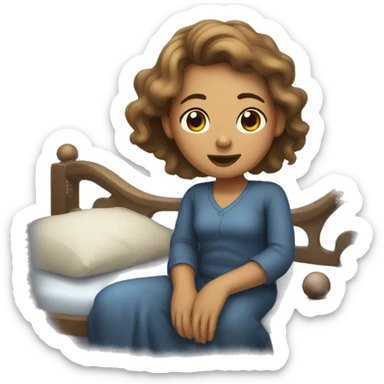 a woman going to sleep now sticker