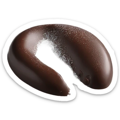 chocolate quenelle on plate with salt flakes sprinkled on top sticker