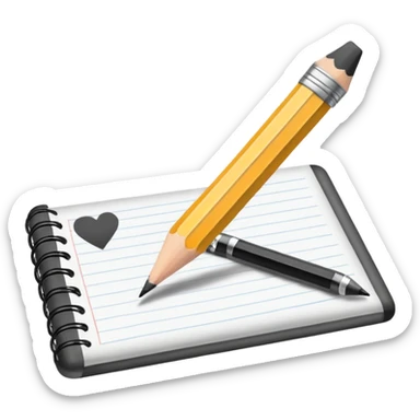 pencil writing on paper sticker