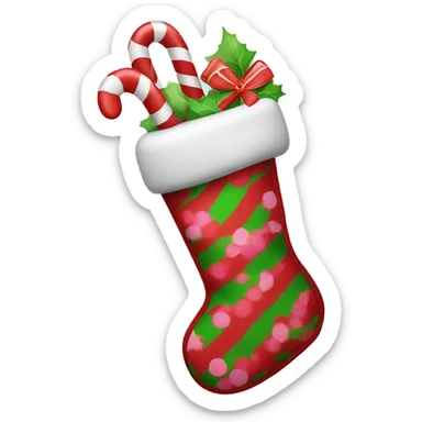Christmas stockings with candy canes sticker