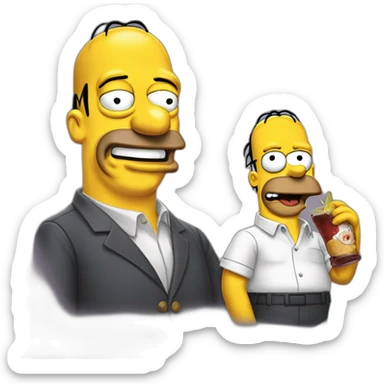 Coluche joke with homer Simpson sticker