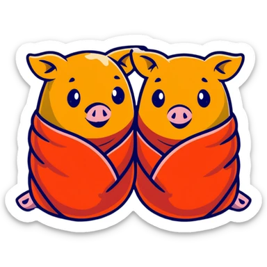 delicious pigs in a blanket appetizer with a cute face sticker