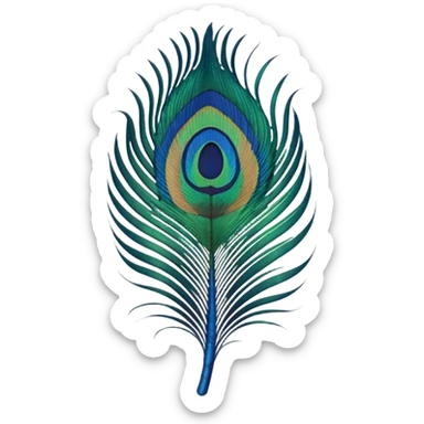 create a single peacock feather emoji sticker